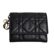 Pre-owned Leather wallets Dior Vintage , Black , Dames