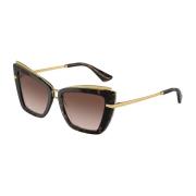 Cat-Eye Zonnebril Bruin Verloop Dolce & Gabbana , Brown , Dames