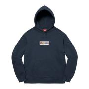 Limited Edition Bling Box Logo Hoodie Navy Supreme , Blue , Heren