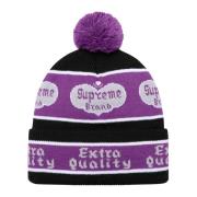 Zwarte Jacquard Beanie Limited Edition Supreme , Multicolor , Unisex