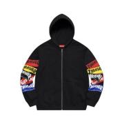 Beperkte oplage Multi Logo Zip Up Hoodie Zwart Supreme , Black , Heren