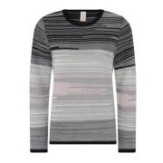 Mix Colour Pullover Sweater Zwart/Grijs Skovhuus , Multicolor , Dames