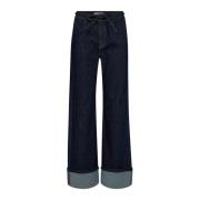 Wide Leg Ankle Jeans Donker Denim Co'Couture , Blue , Dames