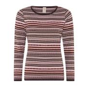 Mini Jaquard Pullover Blouse Mahonie Skovhuus , Multicolor , Dames