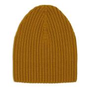 Gele Geribbelde Beanie van Wol, Zijde, Kasjmier Gallo , Yellow , Unise...