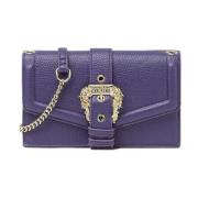 Paarse Portemonnee met Gouden Gesp Versace , Purple , Dames