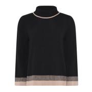 A-Vormige Turtle Pullover Blouse Zwart Skovhuus , Black , Dames