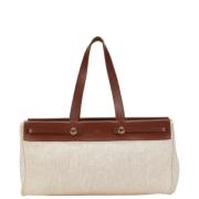 Pre-owned Fabric handbags Hermès Vintage , Beige , Dames