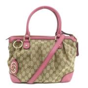 Pre-owned Canvas totes Gucci Vintage , Pink , Dames