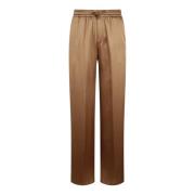 Satin Wide Leg Trousers Herno , Brown , Dames