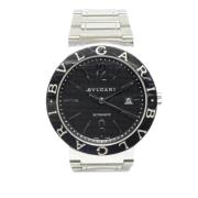 Pre-owned Stainless Steel watches Bvlgari Vintage , Black , Heren