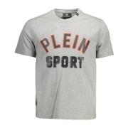 Grijze Katoenen T-Shirt met Contrasterende Details Plein Sport , Gray ...