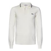 Witte Gebreide Polo Shirt met Logo Autry , White , Heren