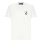 Witte Teddy Bear Logo T-shirt Moschino , White , Heren