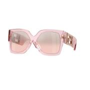 Roze Spiegel Zonnebril Versace , Pink , Dames