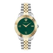 Greca Signature Roestvrijstalen Horloge Versace , Yellow , Dames