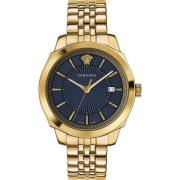 Klassieke Icoon Goud Blauw Horloge Versace , Yellow , Heren