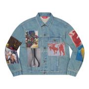 Beperkte oplage Denim Trucker Jacket Blauw Supreme , Blue , Heren