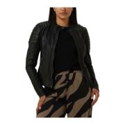 Biker Leren Jas Zwart Goosecraft , Black , Dames