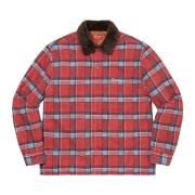 Rode Flanellen Shirt met Nepbont Kraag Supreme , Red , Heren