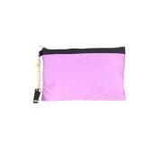 Paarse Zijden Handtas Pochette Rits Logo Patrizia Pepe , Purple , Dame...