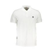 Witte Katoenen Polo Shirt met Logo Timberland , White , Heren