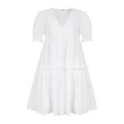 Witte Poplin Babydoll Jurk Nina Ricci , White , Dames