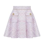 Lila Tweed Skater Mini Rok Nina Ricci , Purple , Dames