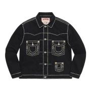 Beperkte oplage Denim Trucker Jacket Zwart Supreme , Black , Heren