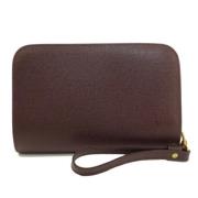 Pre-owned Leather clutches Louis Vuitton Vintage , Brown , Dames