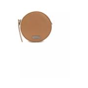 Bruine Leren Crossbody Tas Pompei Donatella , Brown , Dames