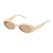 Stijlvolle Ivory Zonnebril Le Specs , Beige , Unisex