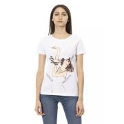 Stijlvol Wit T-shirt met Voorprint Trussardi , White , Dames