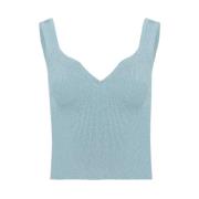 Lichtblauwe mouwloze top met hartvormige halslijn Nina Ricci , Blue , ...