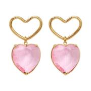 Roze Hart Hanger Oorbellen Nina Ricci , Pink , Dames