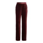 Rode Velvet Relaxte Pasvorm Broek Etro , Red , Dames