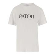 Katoenen T-shirt met Logo, Wit Patou , White , Dames