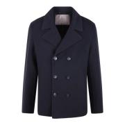 Dubbele Resort Pea Coat Herno , Blue , Heren