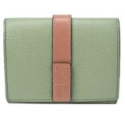 Pre-owned Leather wallets Loewe Pre-owned , Green , Dames