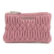 Pre-owned Leather wallets Miu Miu Pre-owned , Pink , Dames