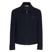 Quilted Jacket Metal Detail Valentino Garavani , Blue , Heren