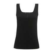 Zwarte Elastische Gebreide Top JW Anderson , Black , Dames