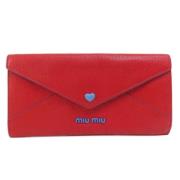 Pre-owned Leather wallets Miu Miu Pre-owned , Red , Dames