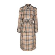 Vintage Check Knoopjas Burberry , Beige , Dames