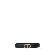 Zwarte Riem met Lage Taille en Ovaal T-Gesp Twinset , Black , Dames