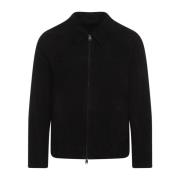 Zwarte Kraag Blouson Jas Brioni , Black , Heren