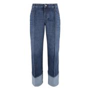 Cropped Jeans met oprolbare manchetten Bottega Veneta , Blue , Dames