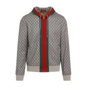 Beige Ebony Full Zip Jacket Gucci , Beige , Heren