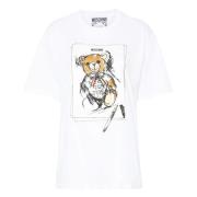 Teddy Bear Crew Neck T-shirts Moschino , White , Dames