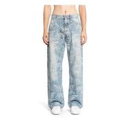 Indigo Blue Loose Fit Denim Jeans Palm Angels , Blue , Heren